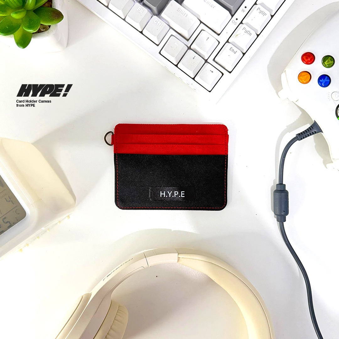 Dompet Kartu Warna Hitam Merah